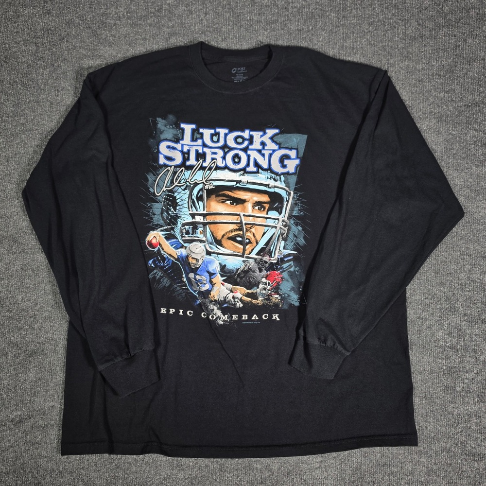 Port & Company Andrew Luck Strong Epic Comeback Colts Black Long Sleeve Tee 2XL